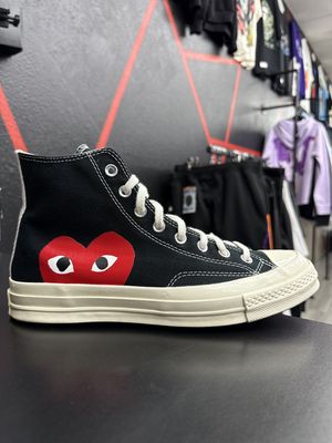 CONVERSE x CDG “BLK”  (SZ 9)  USED/OG BOX