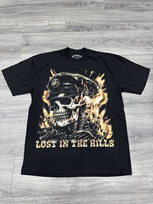 LOST HILLS TEE “FLAME/SKULL”  (LARGE)  NEW