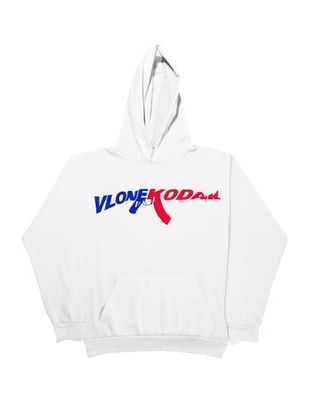 KODAK BLACK x VLONE HOODIE  “AK-47/WHT”  (X-LARGE)  NEW