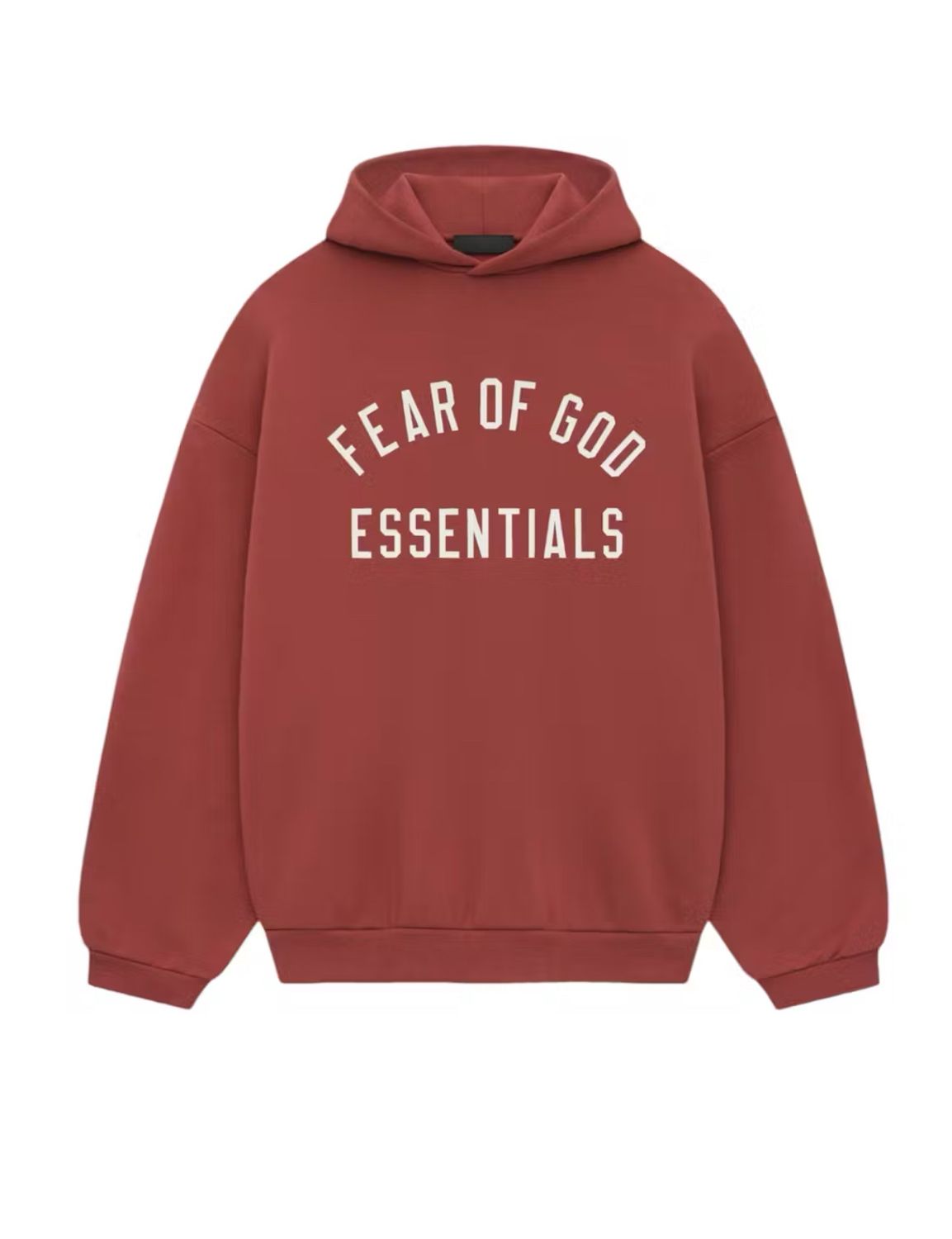 ESSENTIALS FLEECE HOODIE “CRIMSON”  (LARGE)  NEW