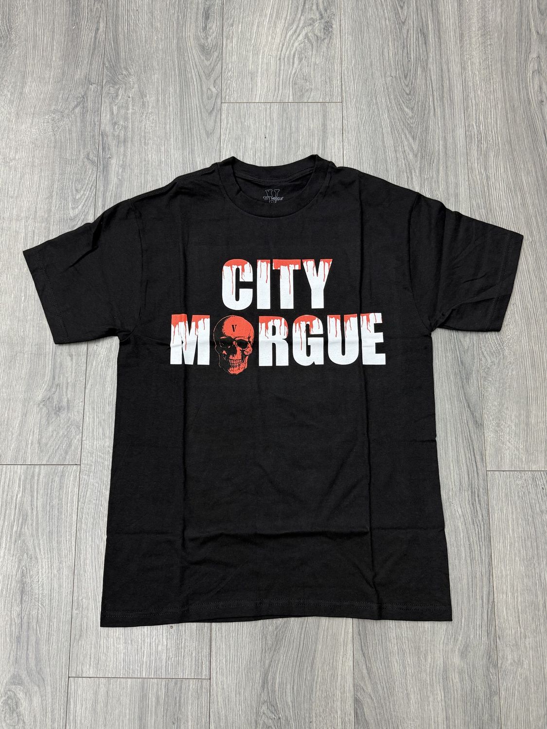 VLONE TEE “CITY MORGUE/BLK”  (LARGE)  NEW