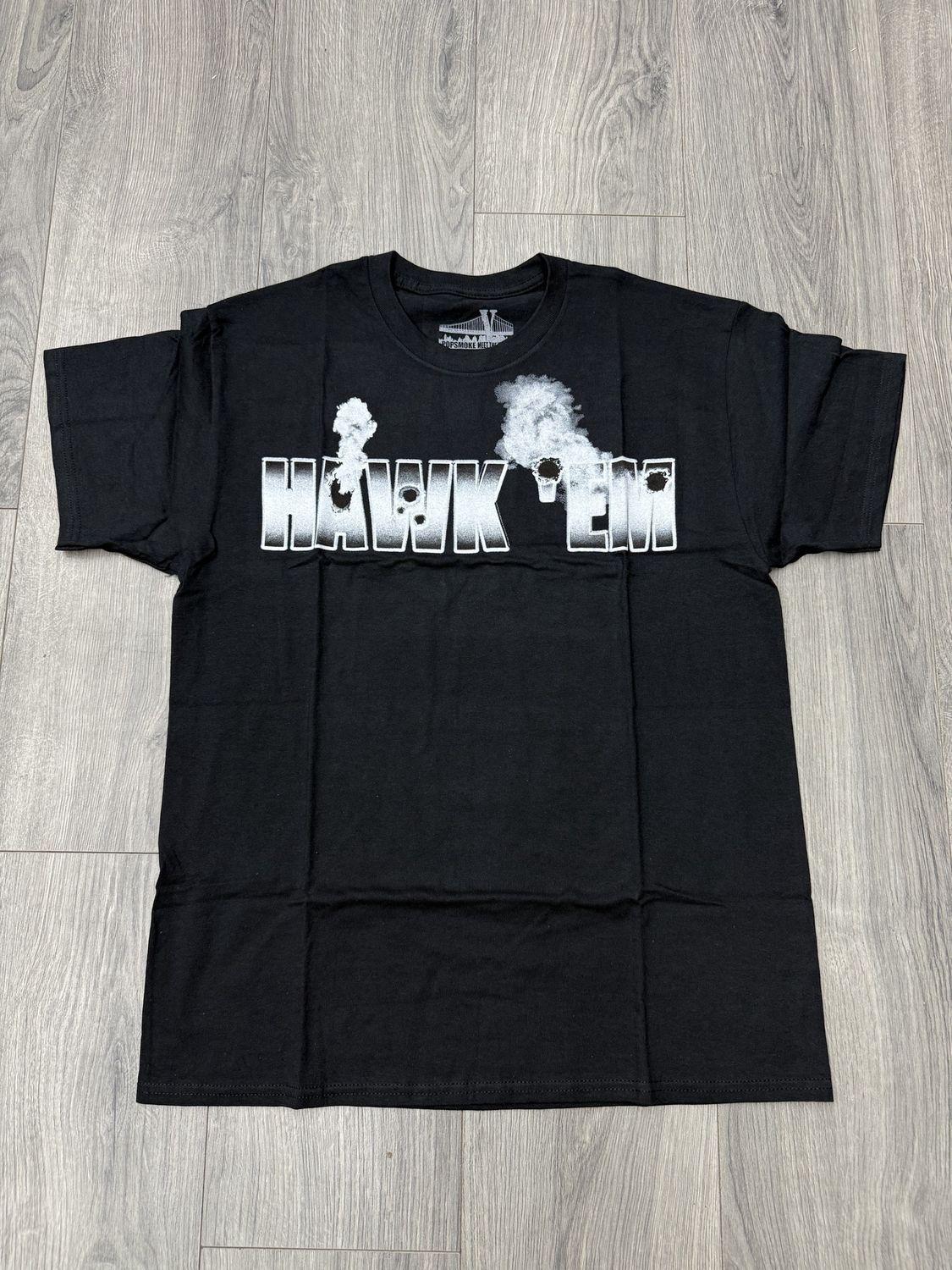 VLONE x POP SMOKE TEE “HAWK EM/BLK”  (LARGE)  NEW
