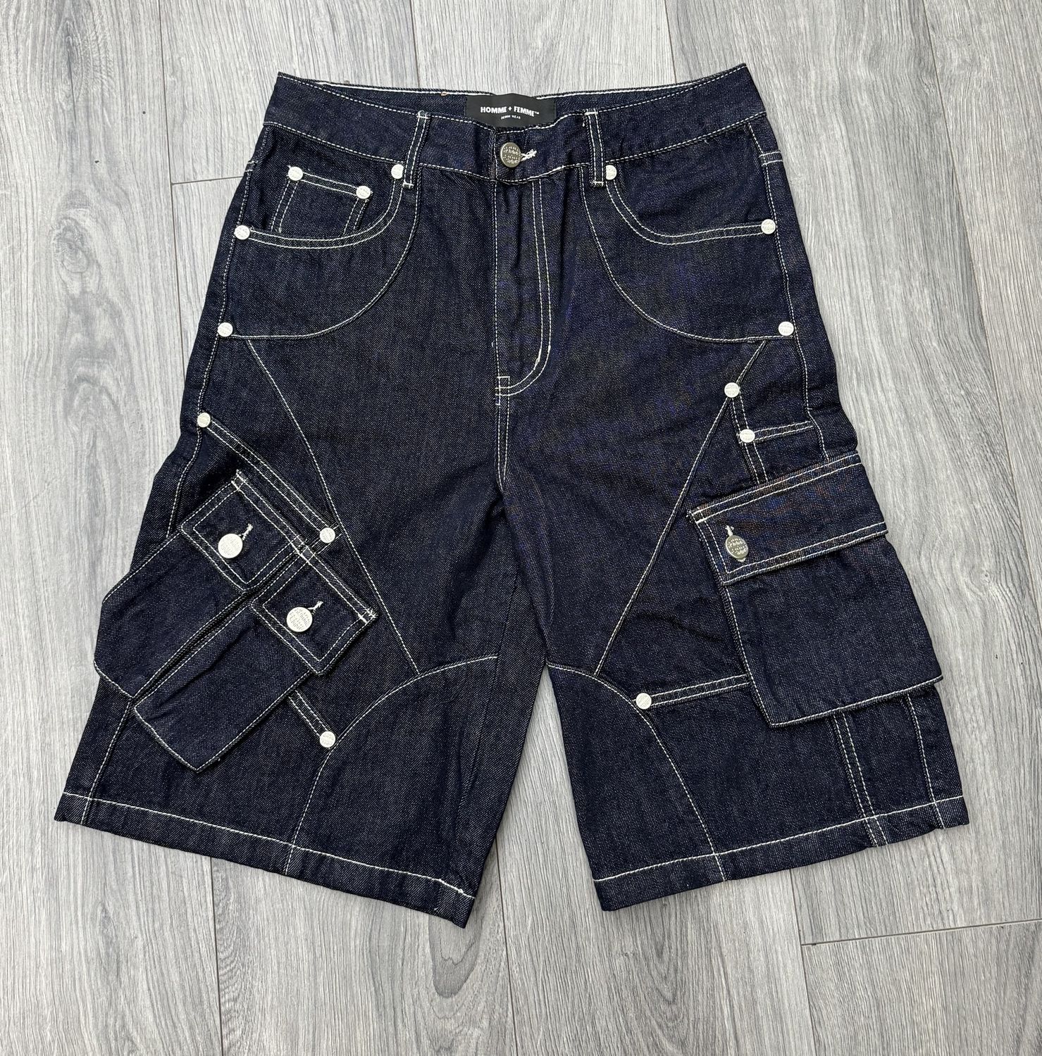 HOMME &amp; FEMME OVERSIZED JORTS  “BLUE”  (28w)  NEW