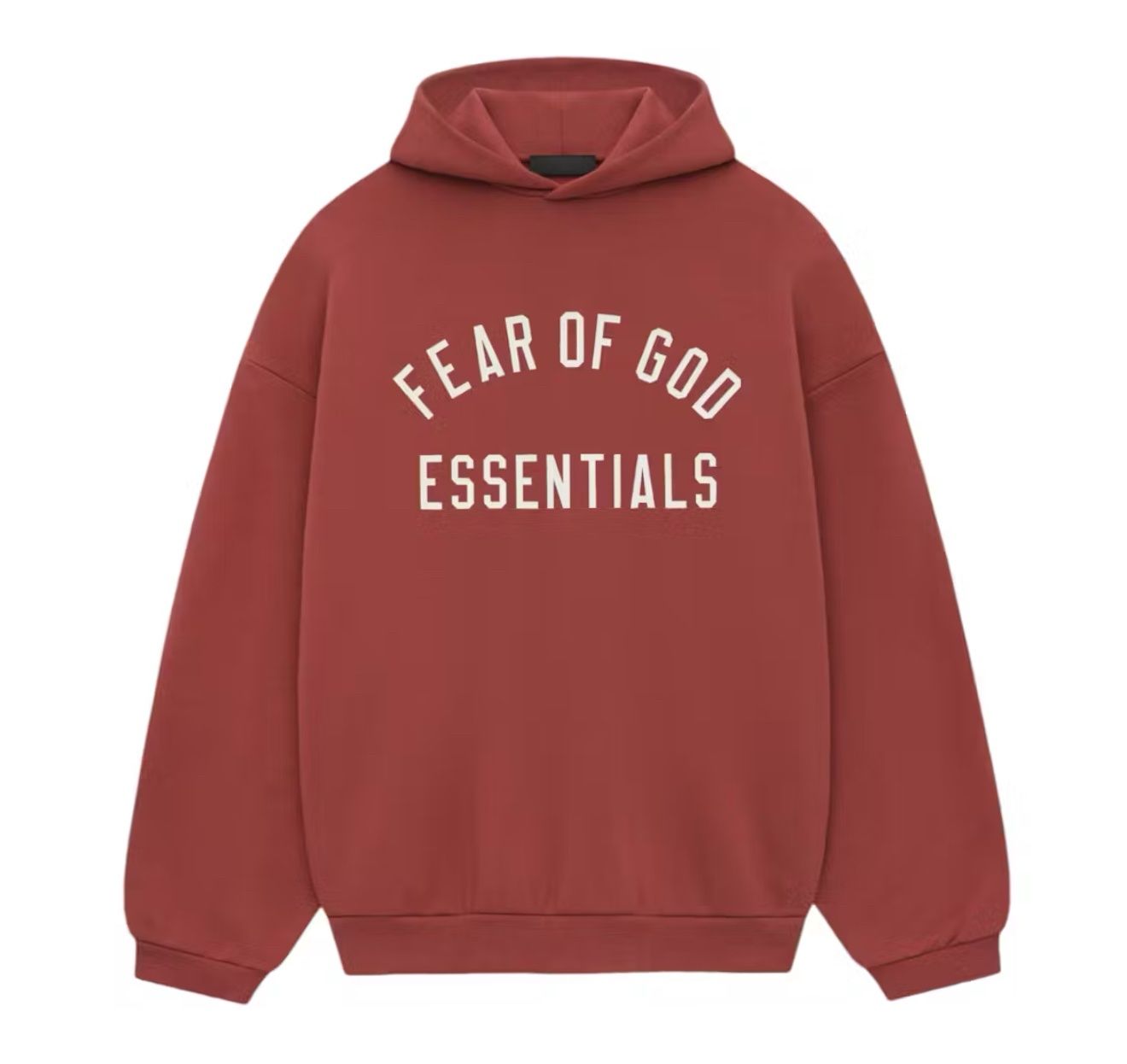 ESSENTIALS FLEECE HOODIE “CRIMSON”   (LARGE)  NEW