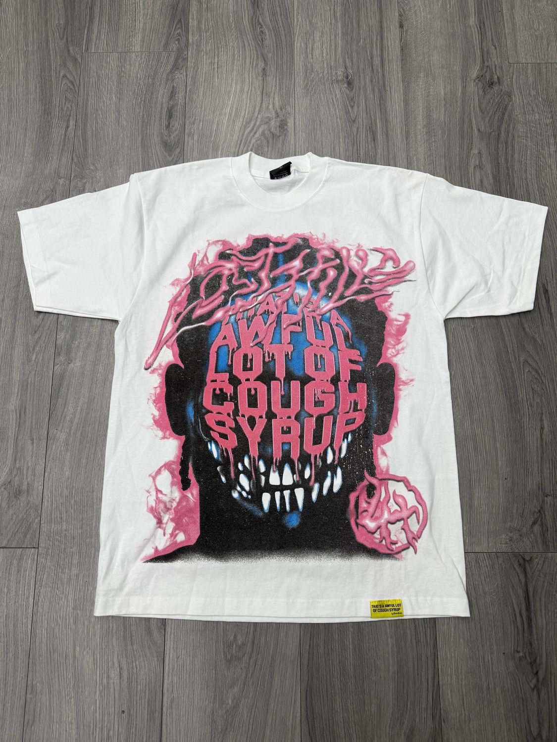 LOST HILLS x AWFUL LOTTA COUGH SYRUP “WHT/PINK”  (LARGE)  NEW
