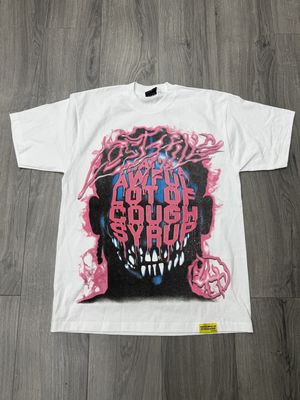 LOST HILLS x AWFUL LOTTA COUGH SYRUP “WHT/PINK”  (LARGE)  NEW