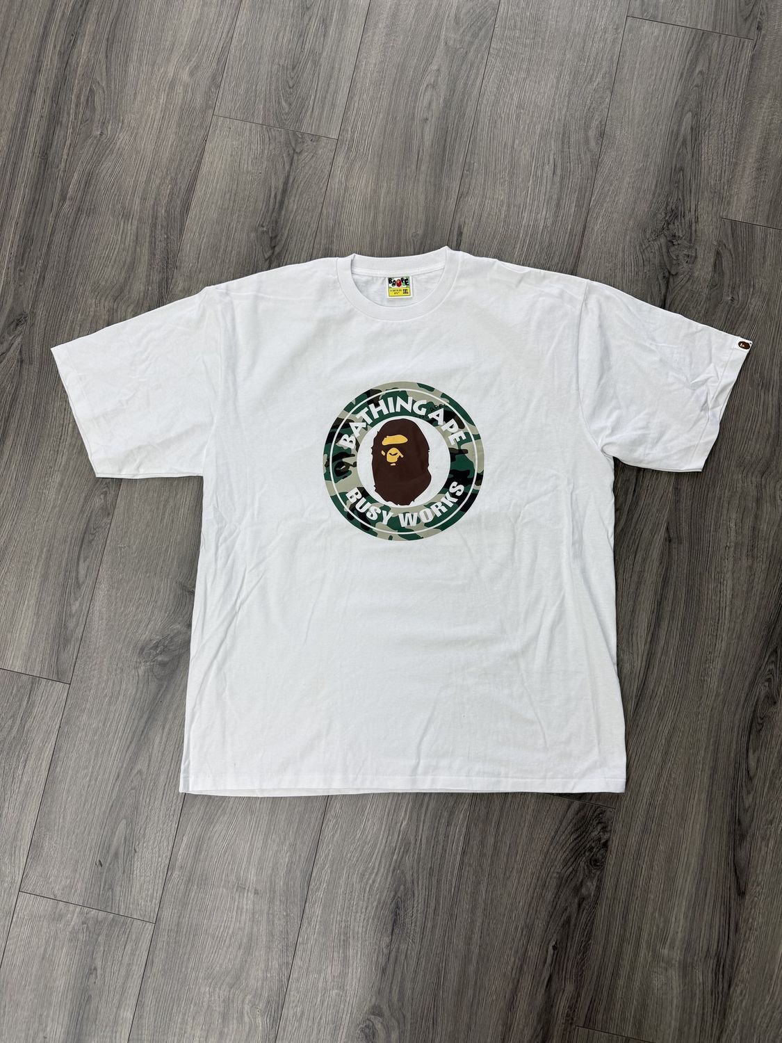 BAPE TEE “WHT/CAMO”   (3XL)  NEW