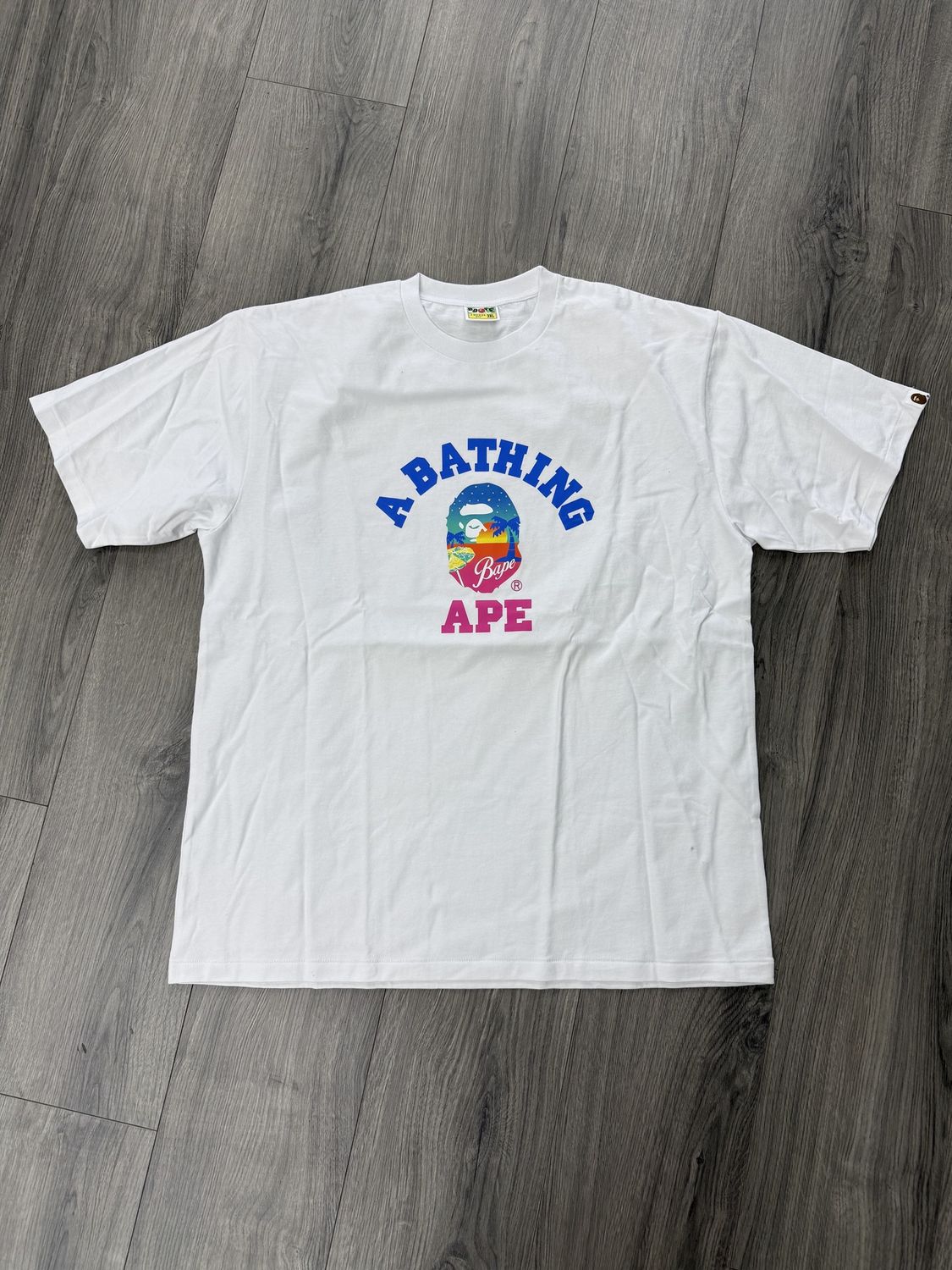 BAPE TEE “WHT/COASTAL”   (3XL)  NEW