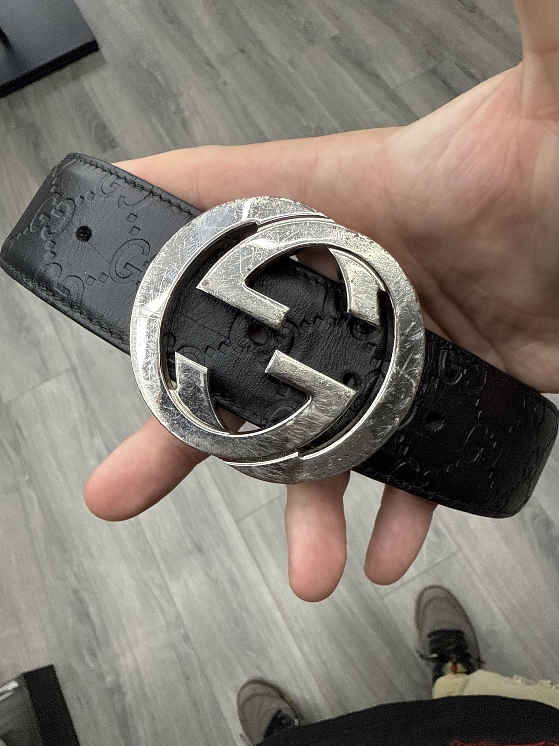 GUCCI BELT “BLK”  (32-36w)  PRE-OWNED