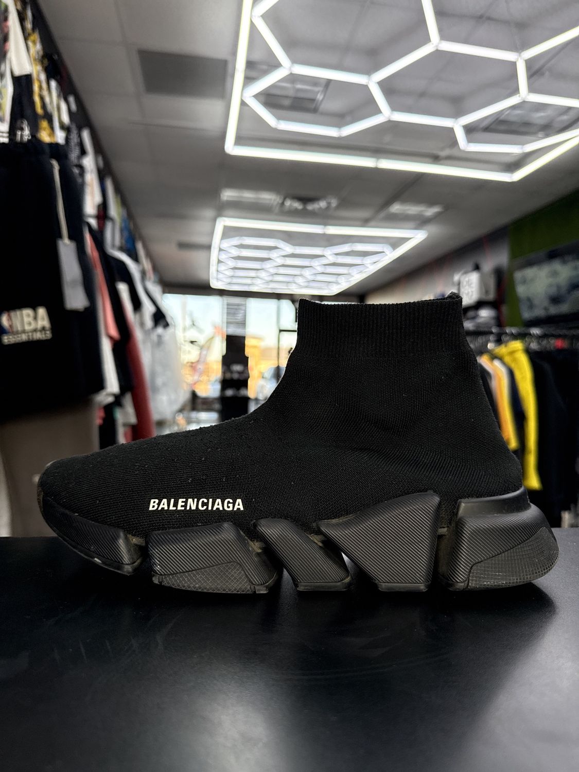 BALENCIAGA SOCK RUNNER “BLK”  (SZ 9)  USED/OG ALL