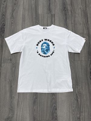 BAPE TEE “BLUE/WHT”  (2XL)  USED