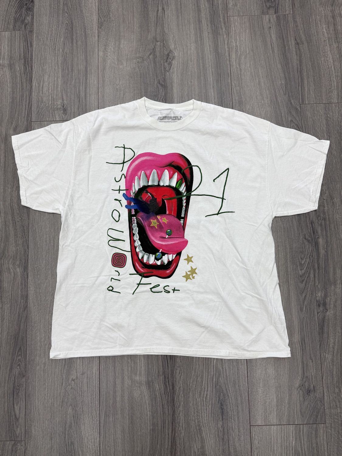 ASTROWORLD OVERSIZED TEE “WHT”  (XXL)  NEW