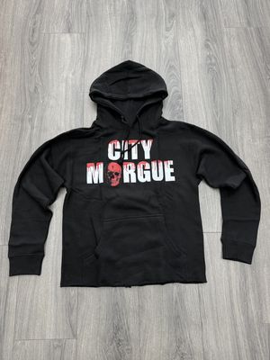 VLONE HOODIE “BLK/CITY MORGUE”  (SMALL)  NEW