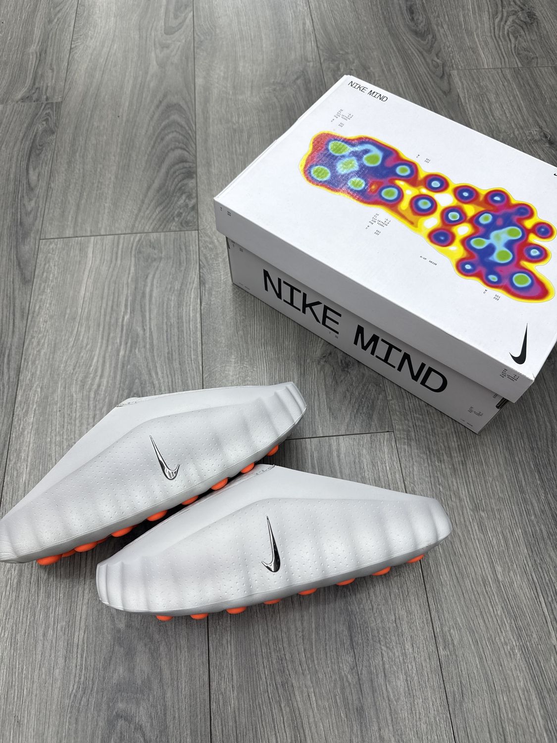 NIKE MIND 001 SLIDES “SMOKE GREY”  (SZ 12)  USED/OG ALL