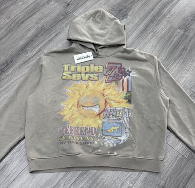 TRIPLE 7s CLUB HOODIE “LOTTERY/BRWN”  (MEDIUM)  NEW