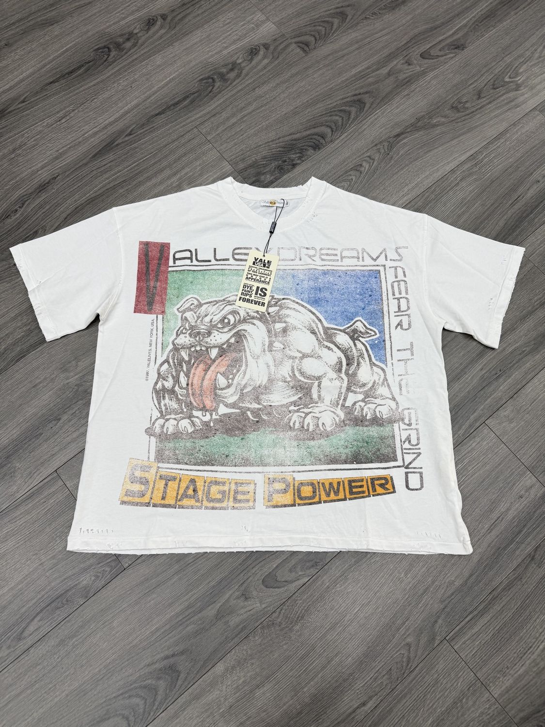 VALLEY DREAMS TEE “WHT/STAGE POWER”  (X-LARGE)  NEW