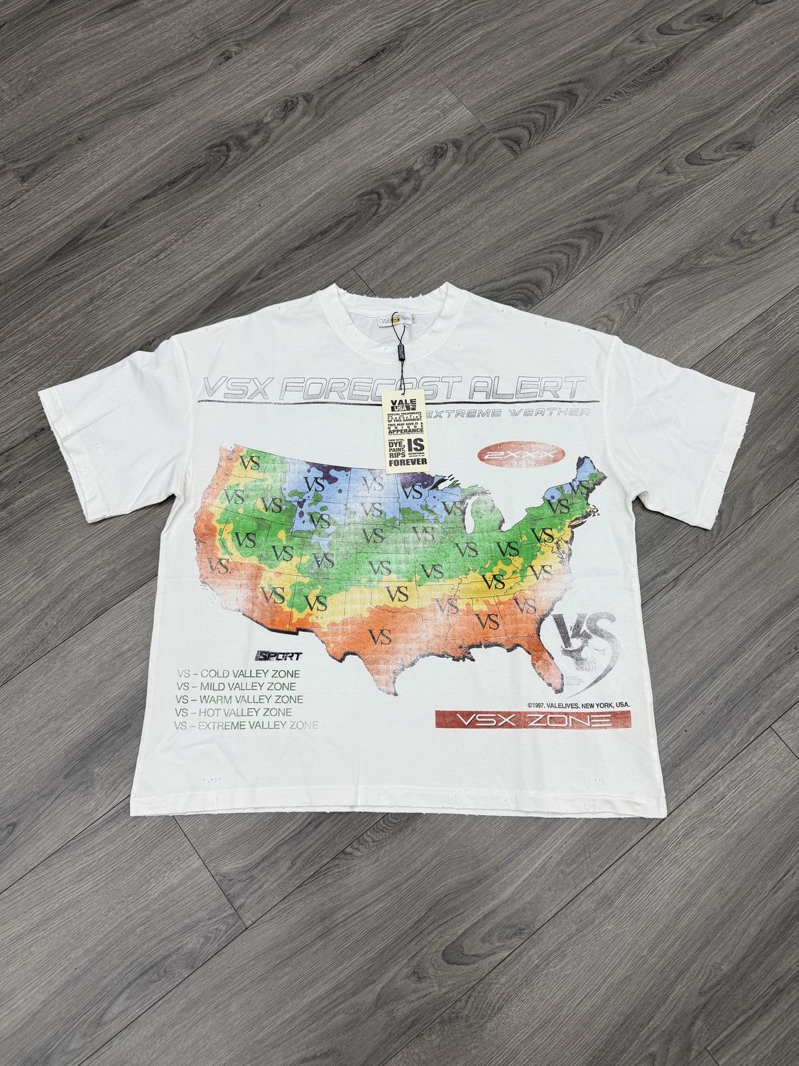 VALLEY DREAMS TEE “WHT/WEATHERMAN”  (LARGE)  NEW