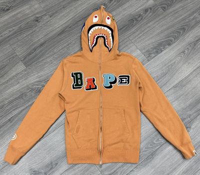 BAPE JACKET “ORANGE/MULTIFONT”  (SMALL)  PRE-OWNED