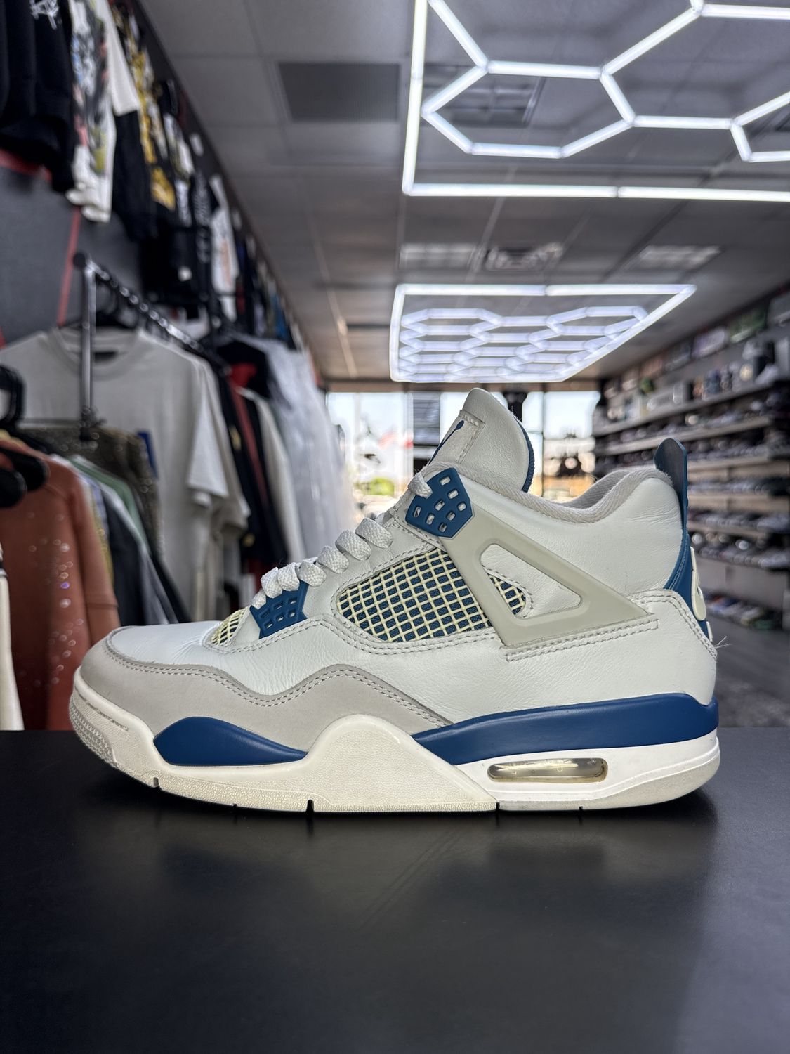 J4 “MILITARY BLUE”  (SZ 9.5)  USED/OG BOX (OXIDIZED)
