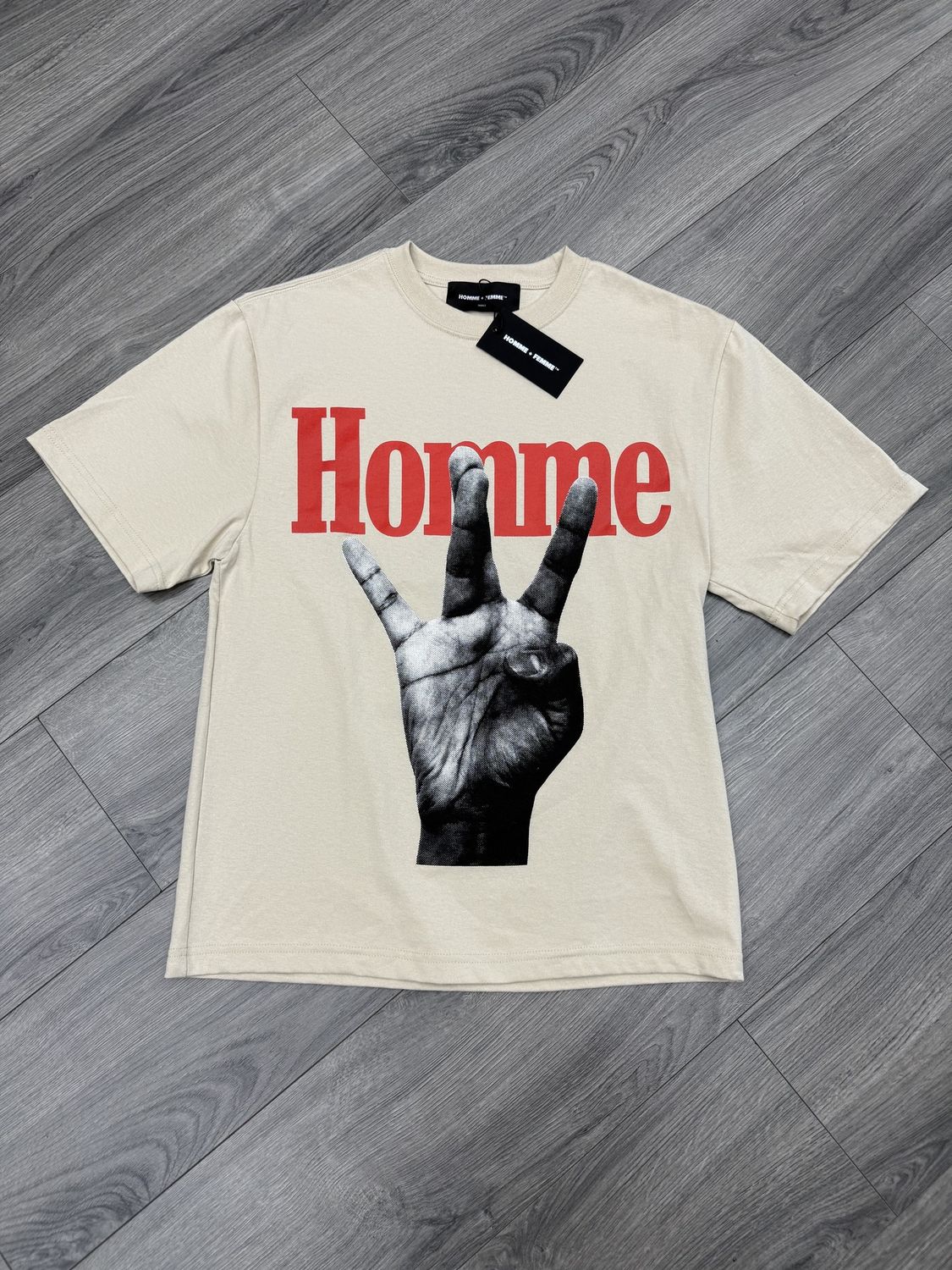 HOMME &amp; FEMME TEE “WESTSIDE/TAN”  (X-LARGE)  NEW