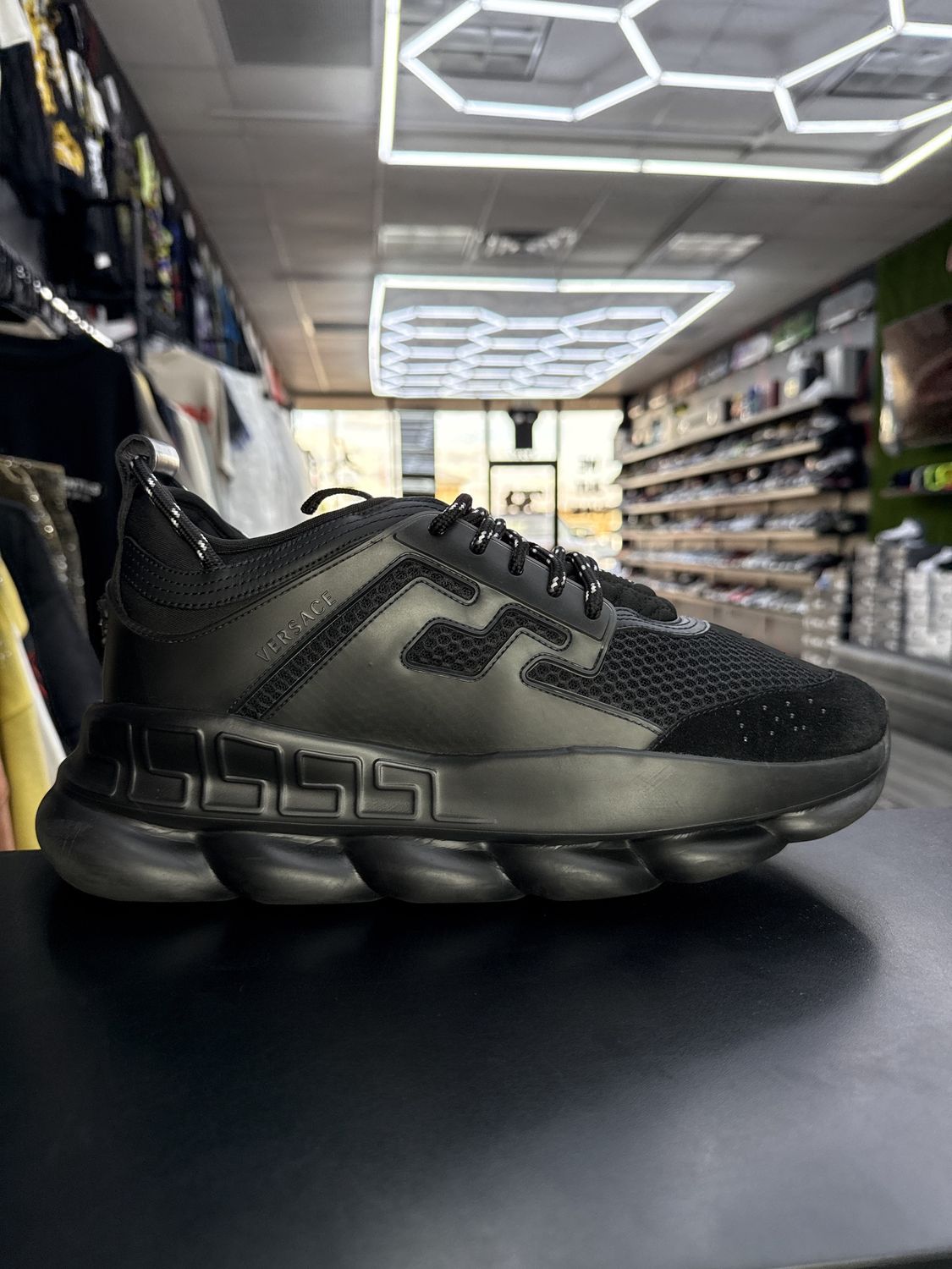 VERSACE CHAIN REACTION “BLK”  (SZ 12US / 45)  USED/OG ALL