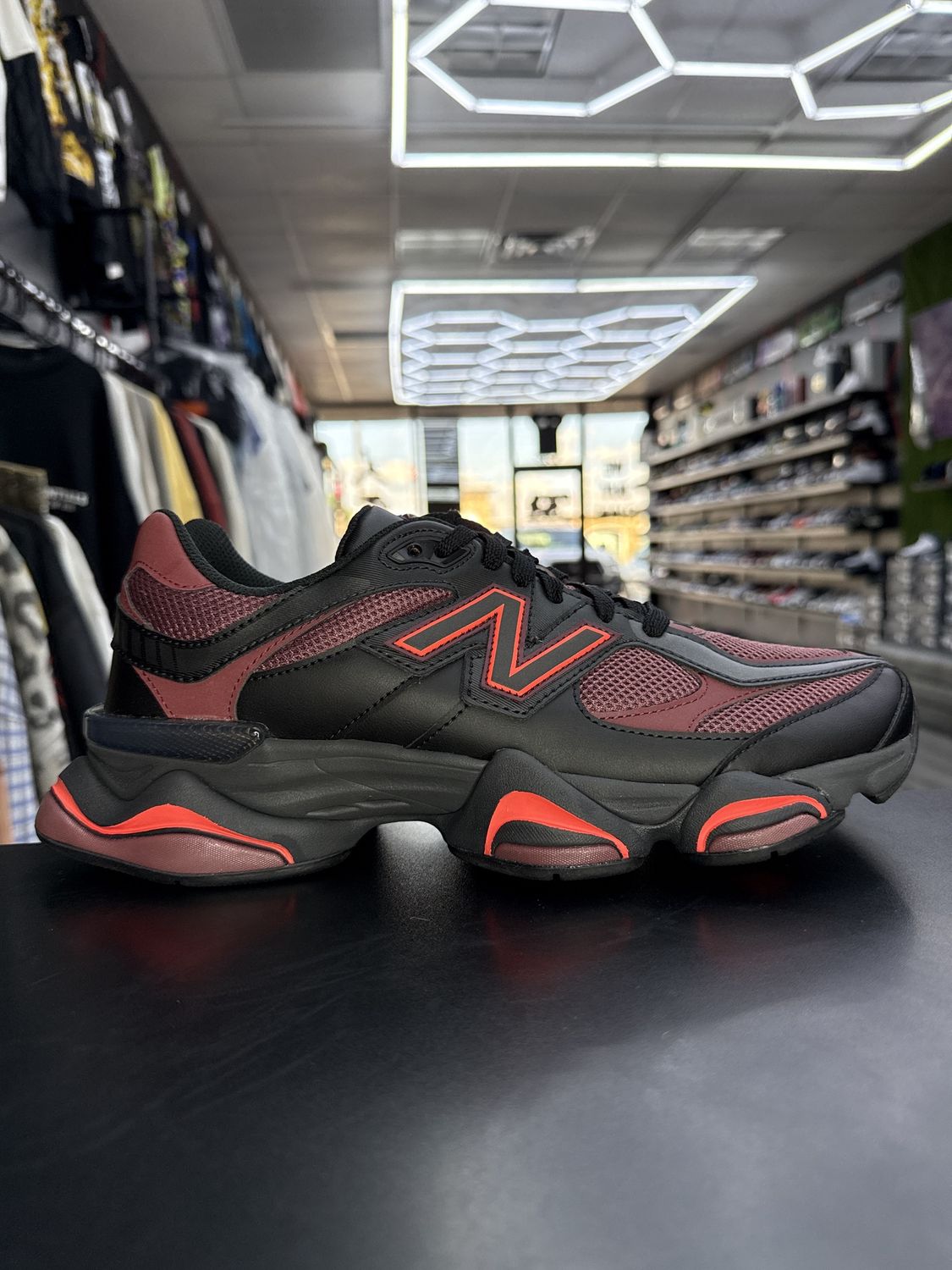 NEW BALANCE 9060 “BLK WASHED BURGUNDY”  (SZ 10.5)  WORN 1x/OG ALL