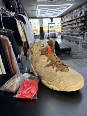 J6 x TRACIS SCOTT “BRITISH KHAKI”  (SZ 8.5)  USED/OG ALL