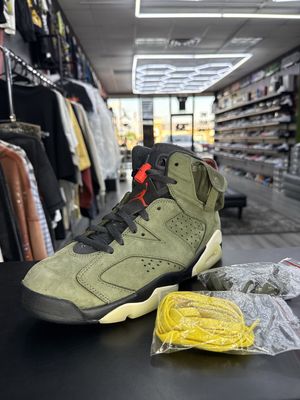 J6 x TRACIS SCOTT “OLIVE”  (SZ 8.5)  USED/OG ALL
