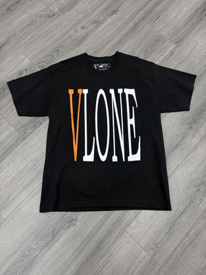 VLONE TEE “BLK/ORANGE”  (X-LARGE)  USED