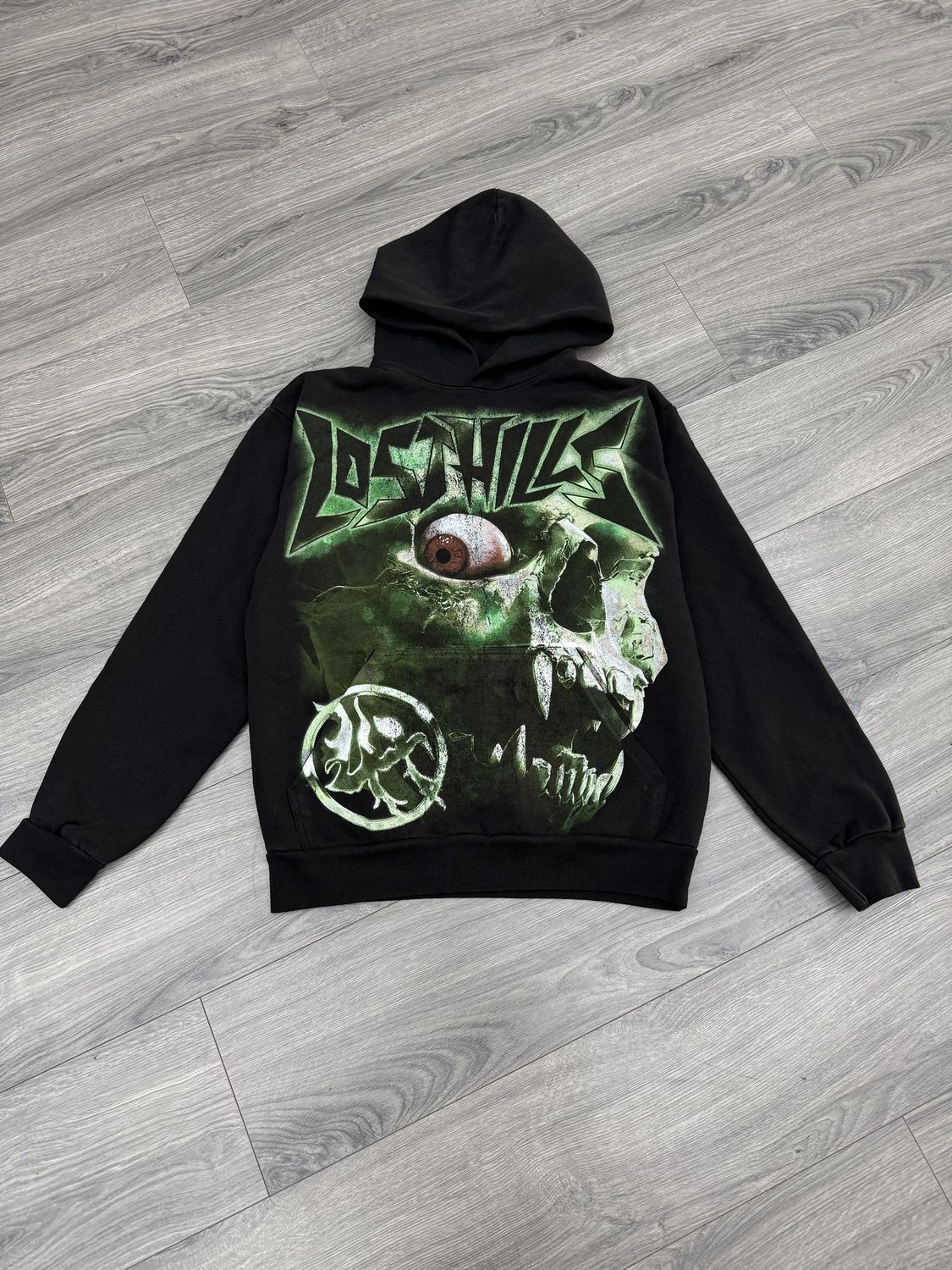 LOST HILLS HOODIE “GRN/BLK”  (MEDIUM)  NEW
