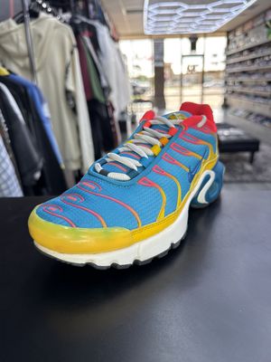 NIKE AIR MAX PLUS “YLW/BLUE”  (SZ 6Y / 7.5W)  USED/OG BOX
