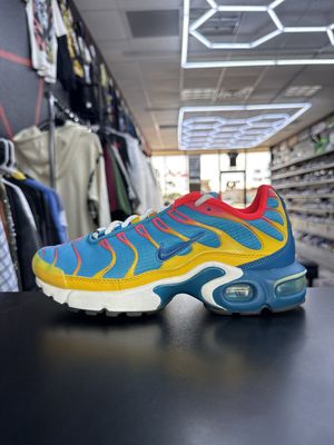 NIKE AIR MAX PLUS “YLW/BLUE”  (SZ 6Y / 7.5W)  USED/OG BOX