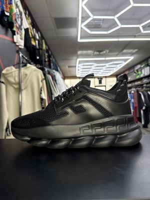 VERSACE CHAIN REACTION “TRIPLE BLK”  (SZ 9US / 42)  USED/OG BOX
