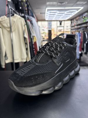 VERSACE CHAIN REACTION “TRIPLE BLK”  (SZ 9US / 42)  USED/OG BOX