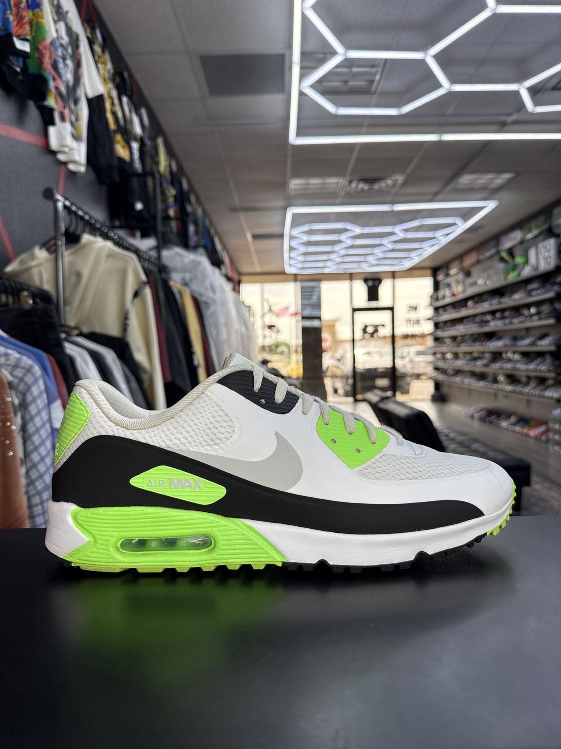 NIKE MAX 90 GOLF “FLASH LIME”  (SZ 14)  USED/OG BOX