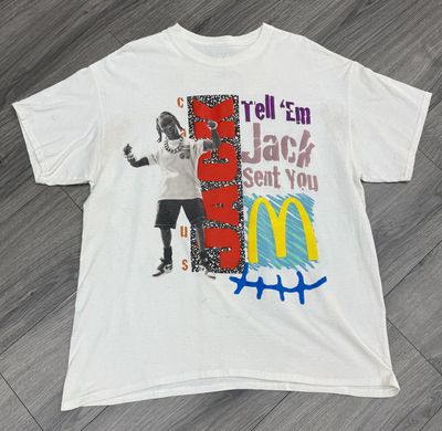 TRAVIS SCOTT TEE “WHT/McDONALDS”  (LARGE)  PRE-OWNED