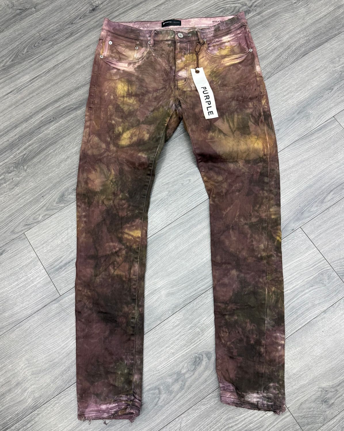 PURPLE JEANS “PURPLE/GRN”  (34W)  PRE-OWNED