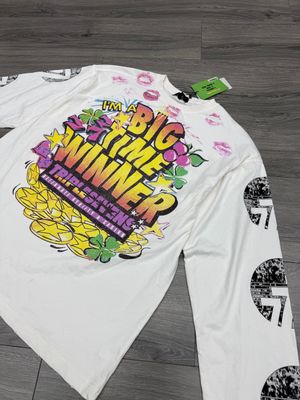 TRIPLE 7s CLUB “LOTTERY/WHT”  (MEDIUM)  NEW/FLAW