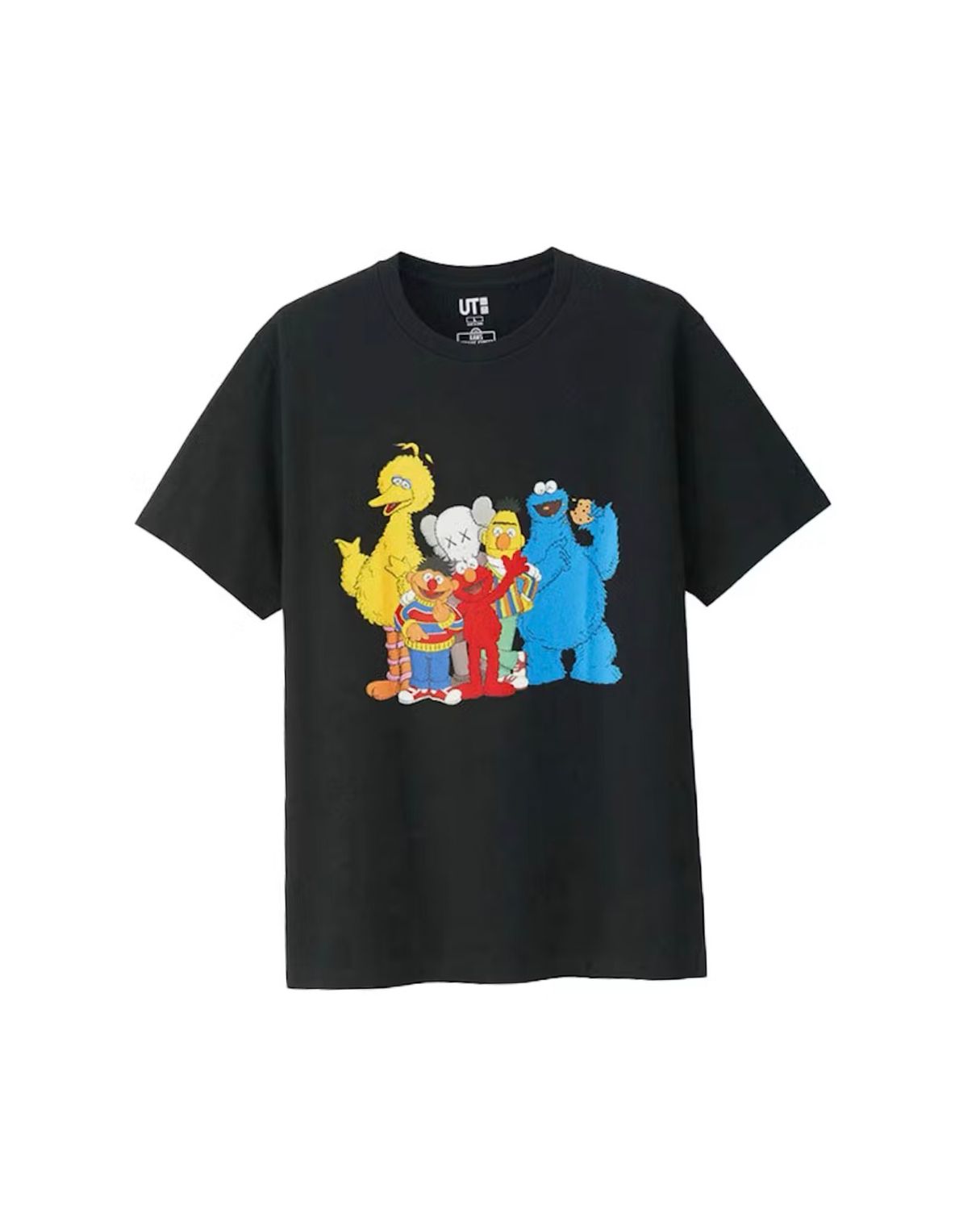 KAWS x UNIQLO x SESAME STREET #2 TEE “BLK”  NEW