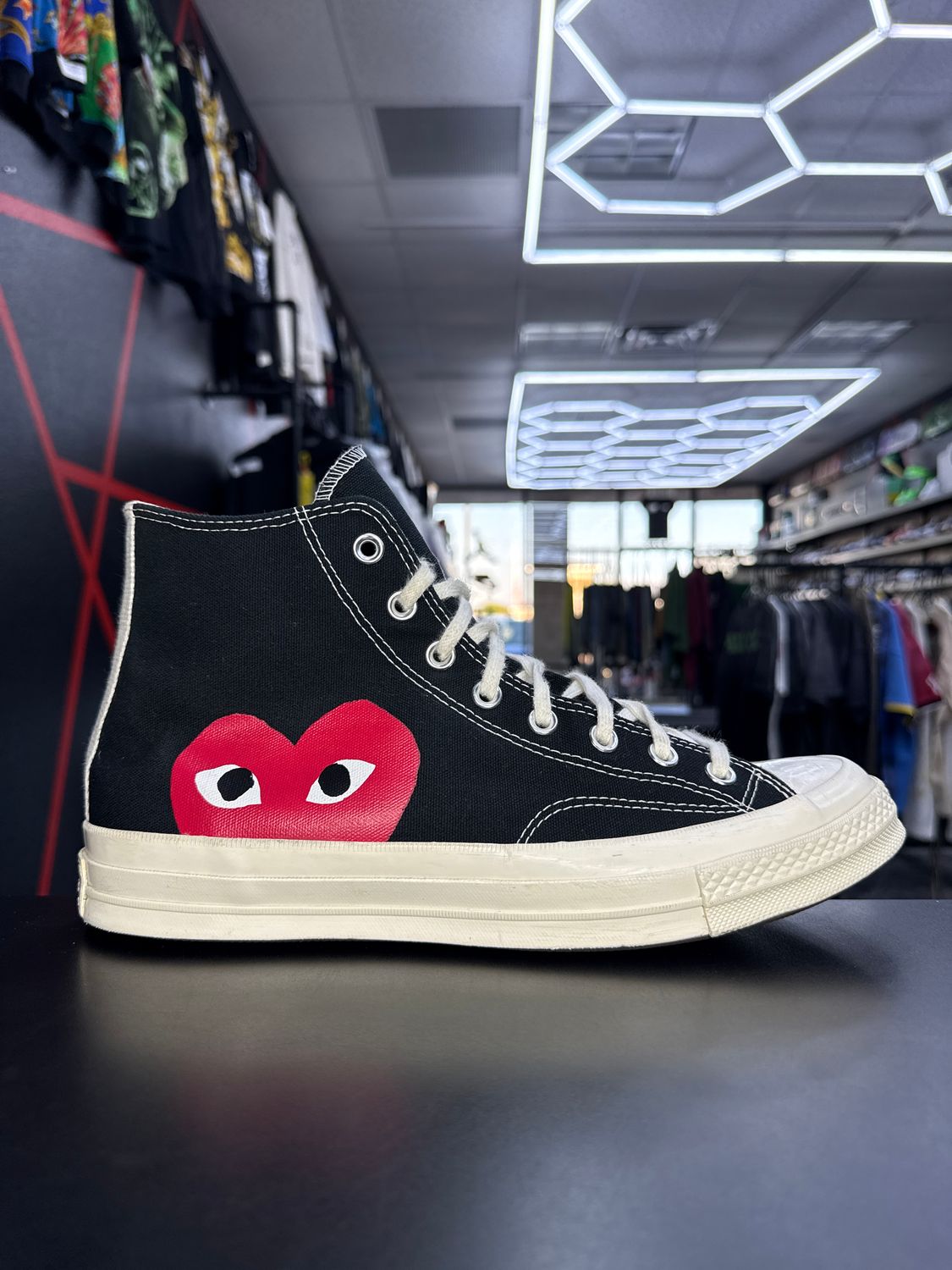 CONVERSE x CDG “BLK”  (SZ 11)  USED/NO BOX