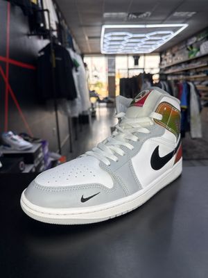 J1 MID “MULTI COLOR WOLF GREY”  (SZ 10.5)  USED/OG BOX