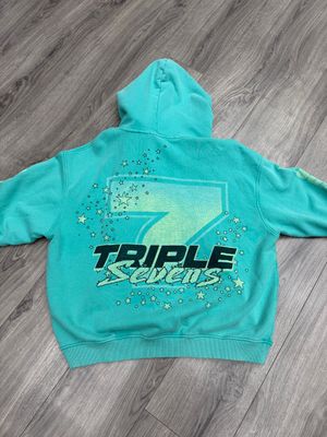 TRIPLE 7s HOODIE “AQUA”  (SMALL)  NEW