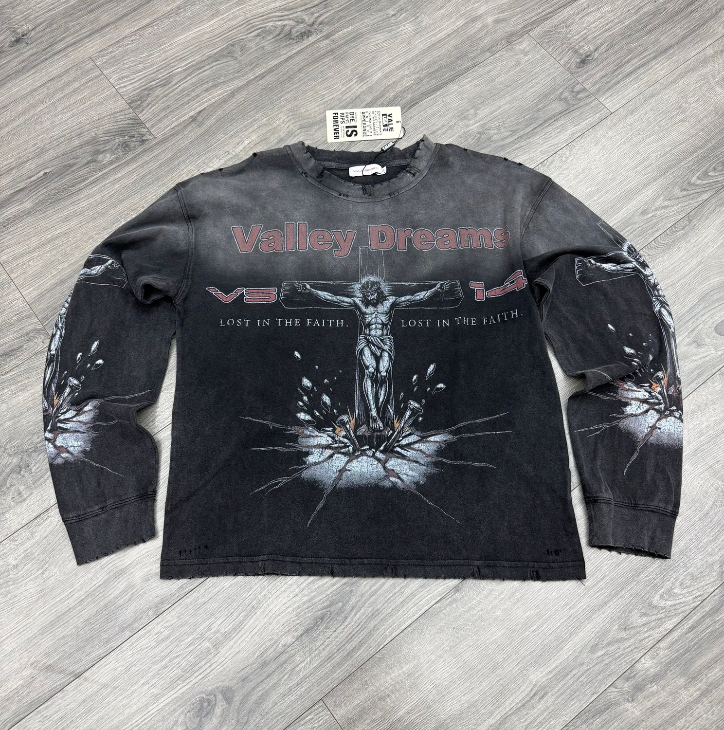 VALE FOREVER L/S TEE “CHRIST/BLK”  (X-LARGE)  NEW