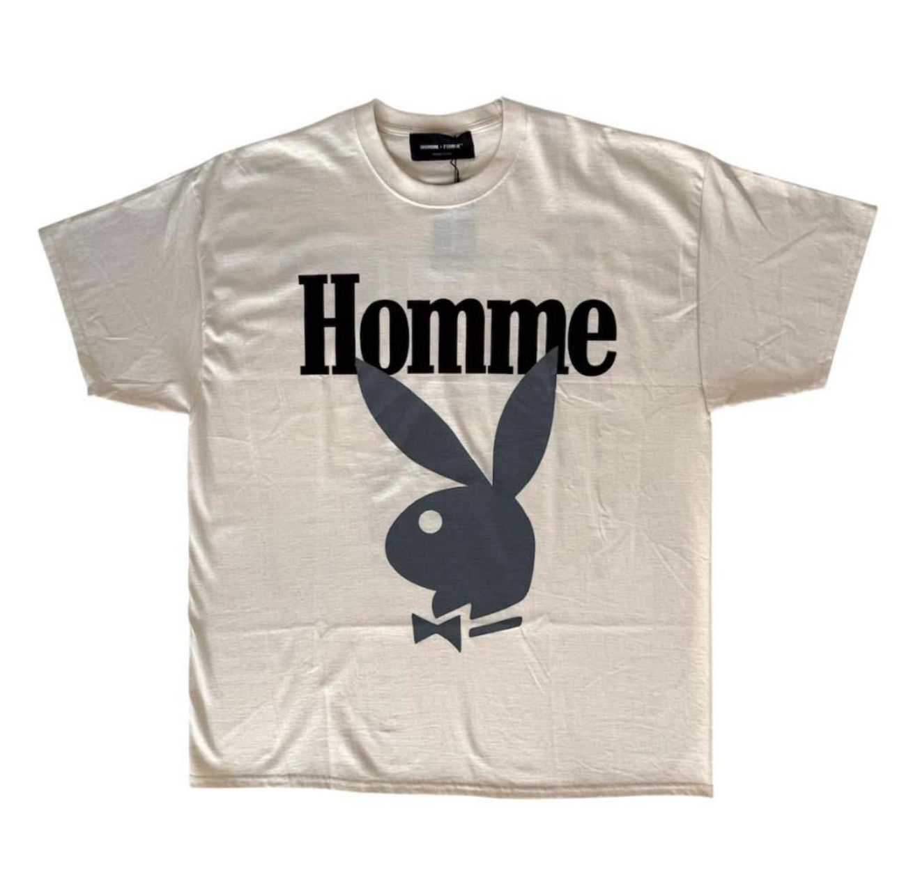 HOMME &amp; FEMME TEE “PLAYBOY/CREAM”  (LARGE)  NEW