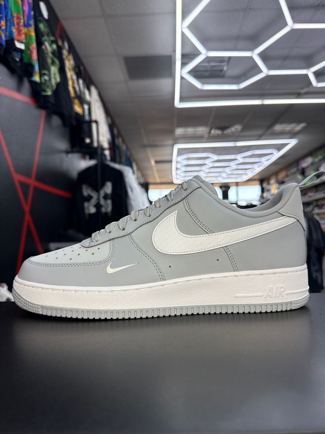 NIKE AF1 “CARBON SWOOSH GREY”  (SZ 11.5)  USED/OG BOX