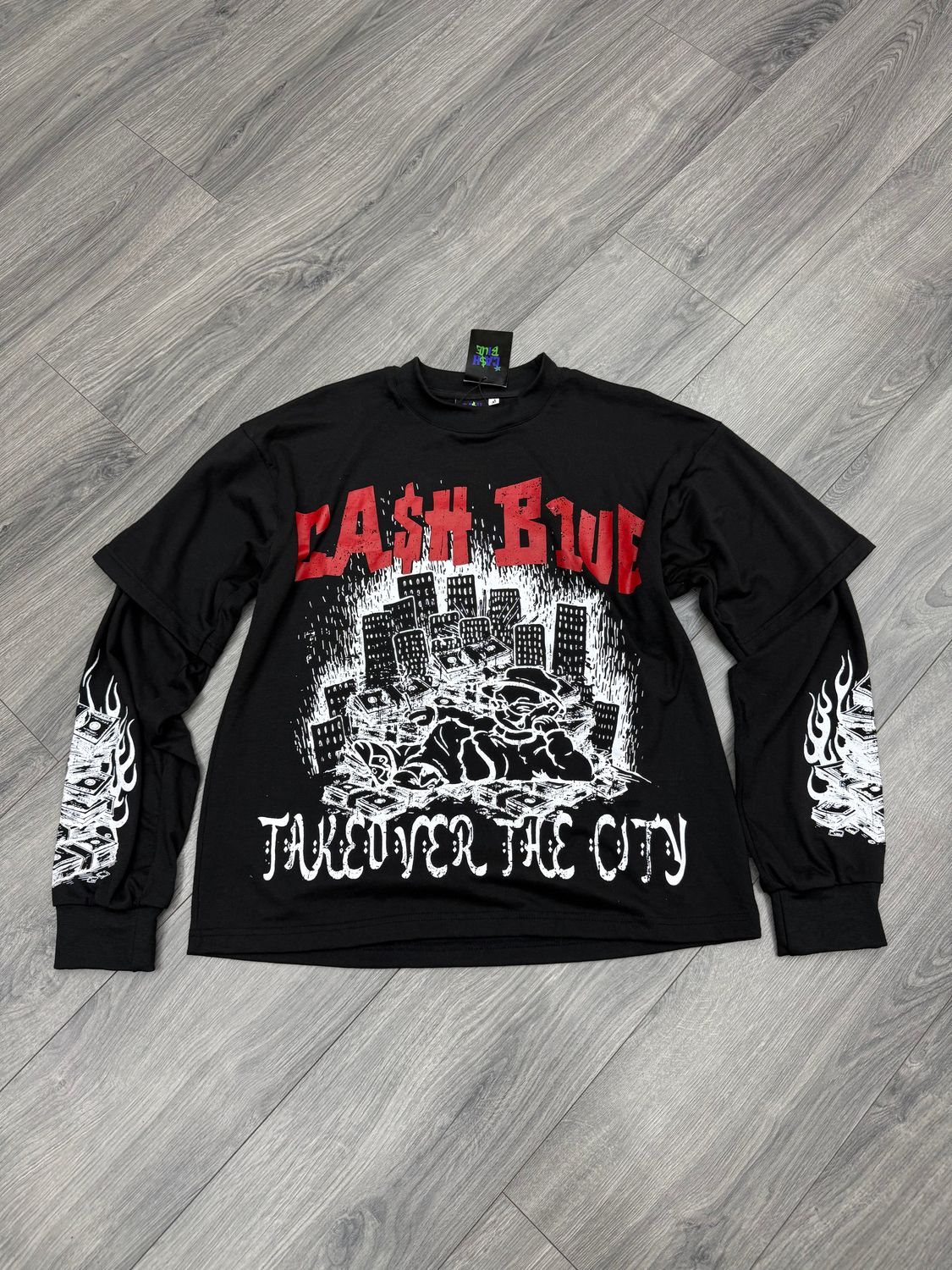 CASH BLUE L/S “BLK”  (MEDIUM)  NEW