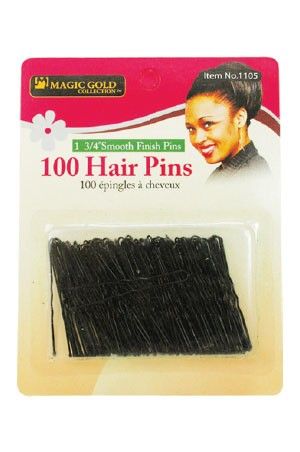 100 HAIR PINS 1 3/4&quot; BLACK