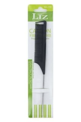 9&quot; CARBON PIN TAIL COMB WIDE FRONT TOOTH