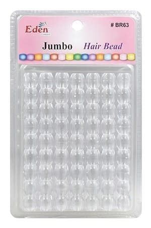JUMBO HAIR BEAD LG PACK -CRYSTAL CLEAR