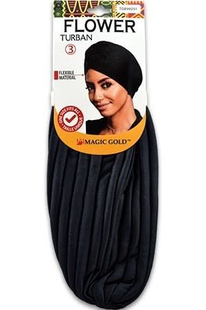 FLOWER TURBAN - BLACK